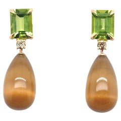 Choco Moonstone Peridoto Diamanti Oro Rosa 18 Carati