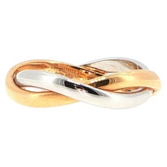 Tresse Ring, 18k Pink & White Gold, Modern Design, France