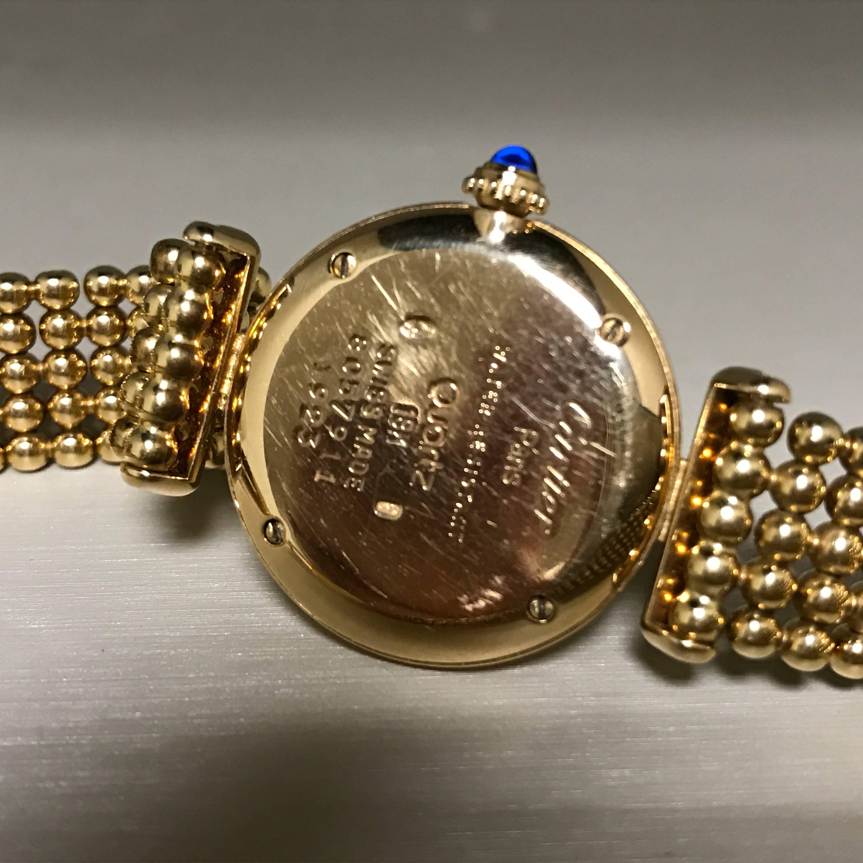 Modern Cartier Yellow Gold Paving Diamonds Colisee Quartz Ladies Wristwatch 