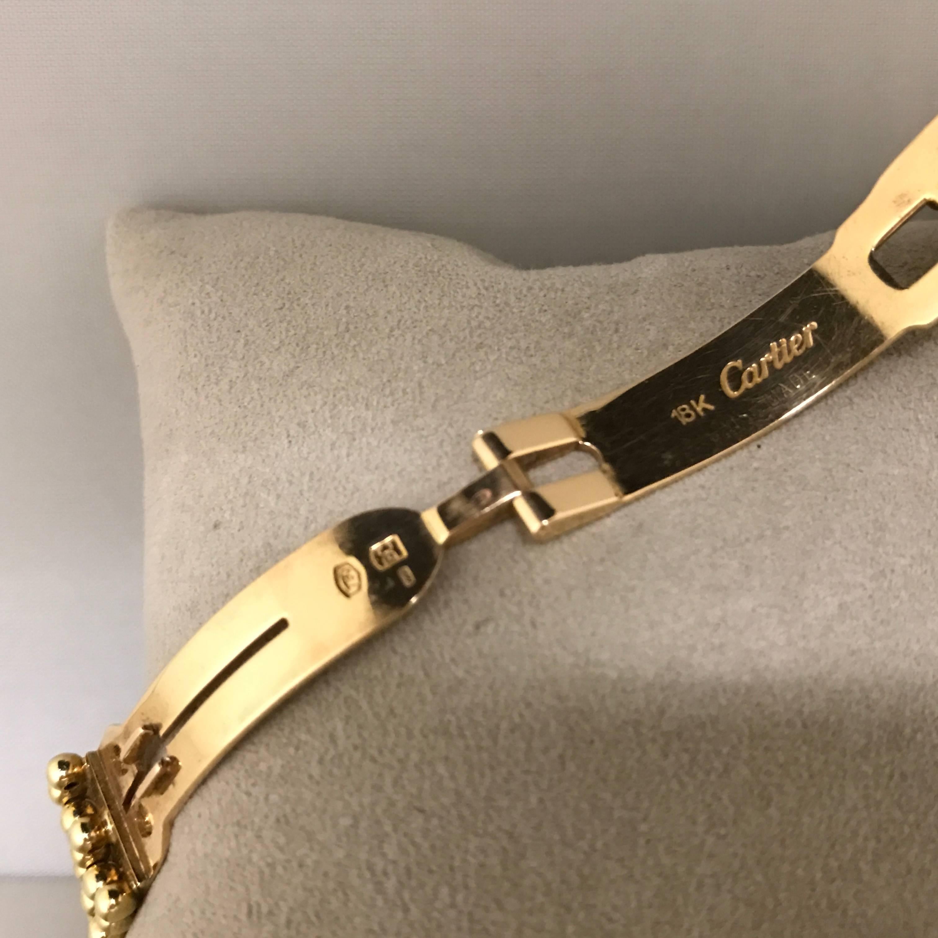 Cartier Yellow Gold Paving Diamonds Colisee Quartz Ladies Wristwatch  In Excellent Condition In Vannes, FR