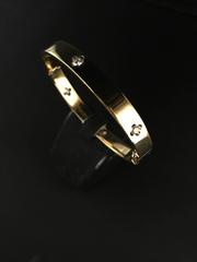 Arthus-Bertrand Diamonds Yellow Gold Bangle Bracelet