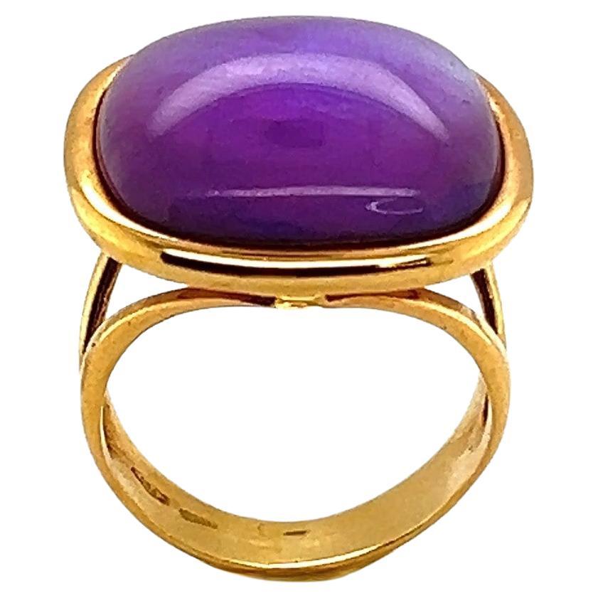 Anello con ametista, madreperla e oro giallo in vendita