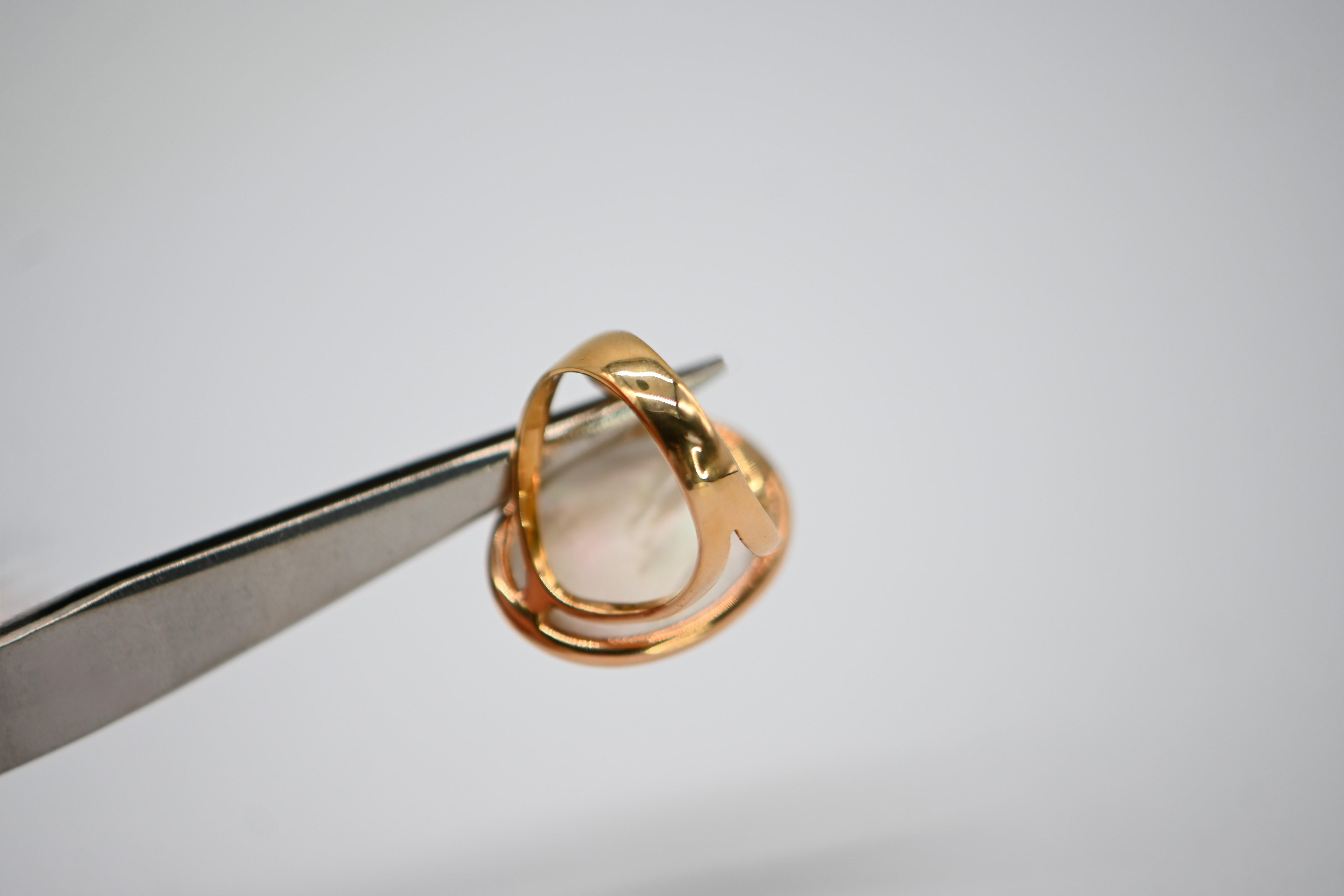 Bague en or jaune 18K avec citrine double face et quartz fumé Pour femmes en vente
