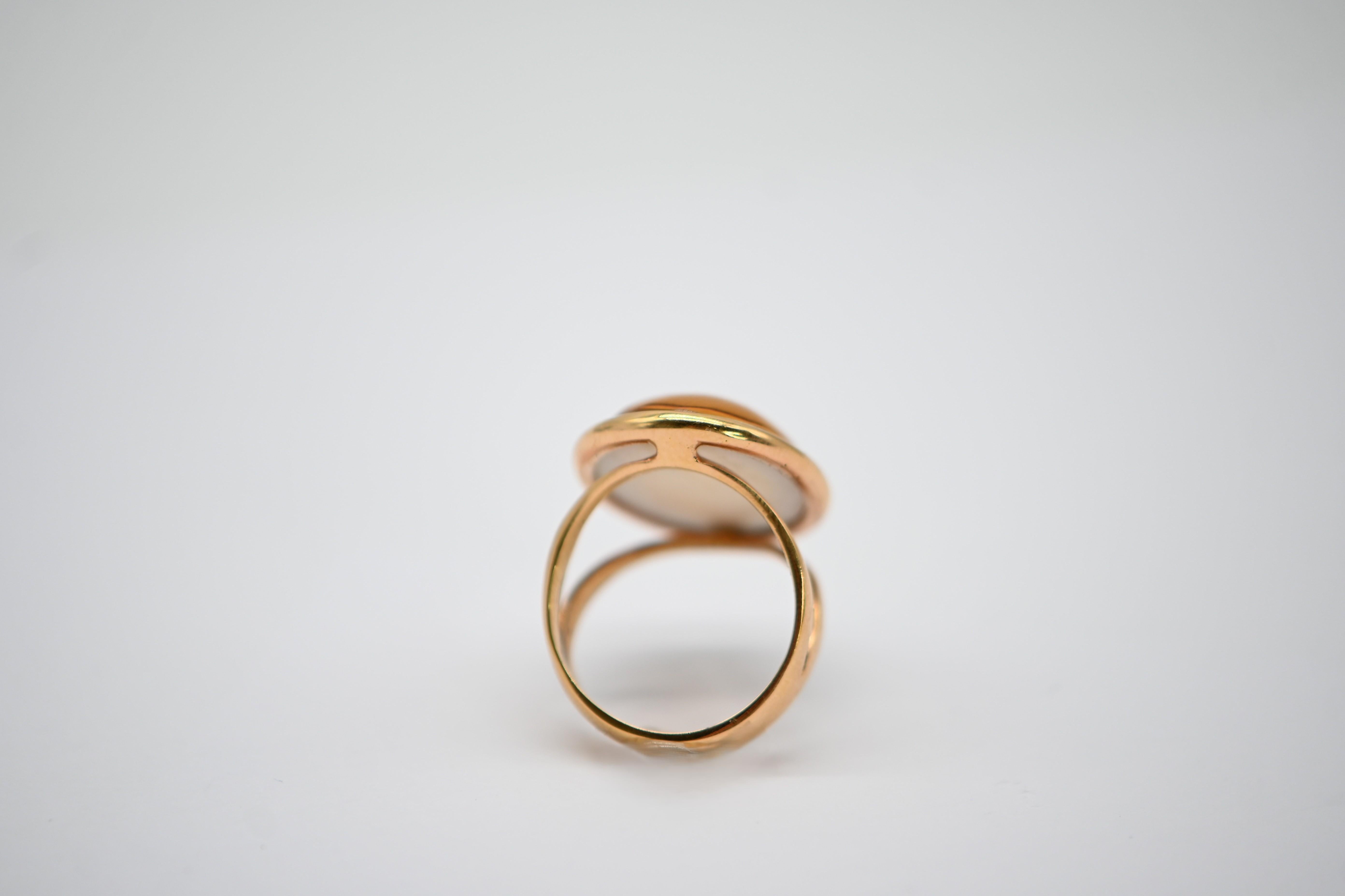 Bague en or jaune 18K avec citrine double face et quartz fumé en vente 2