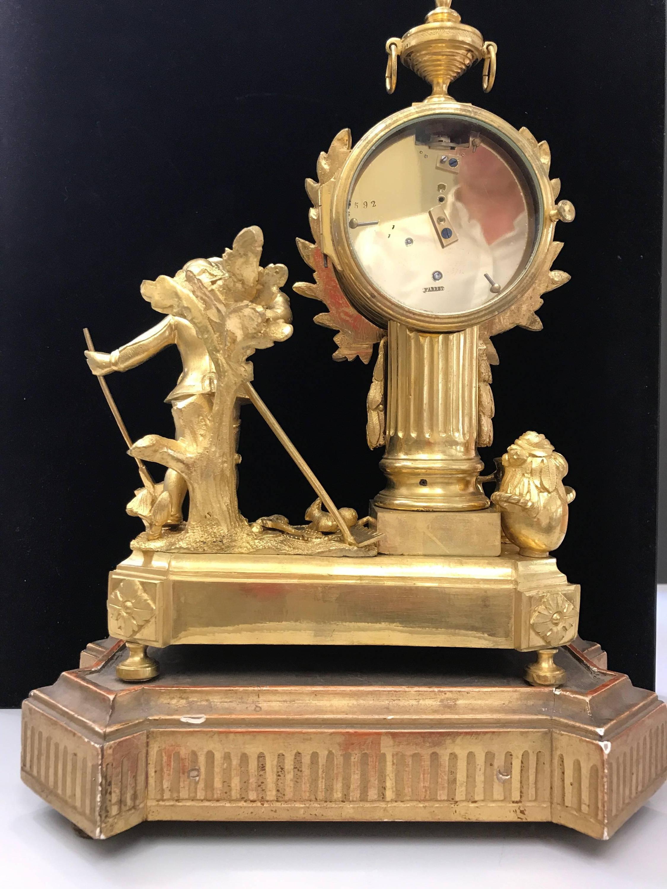 19th Century Clock Napoleon III Signed Farret In Excellent Condition In Vannes, FR