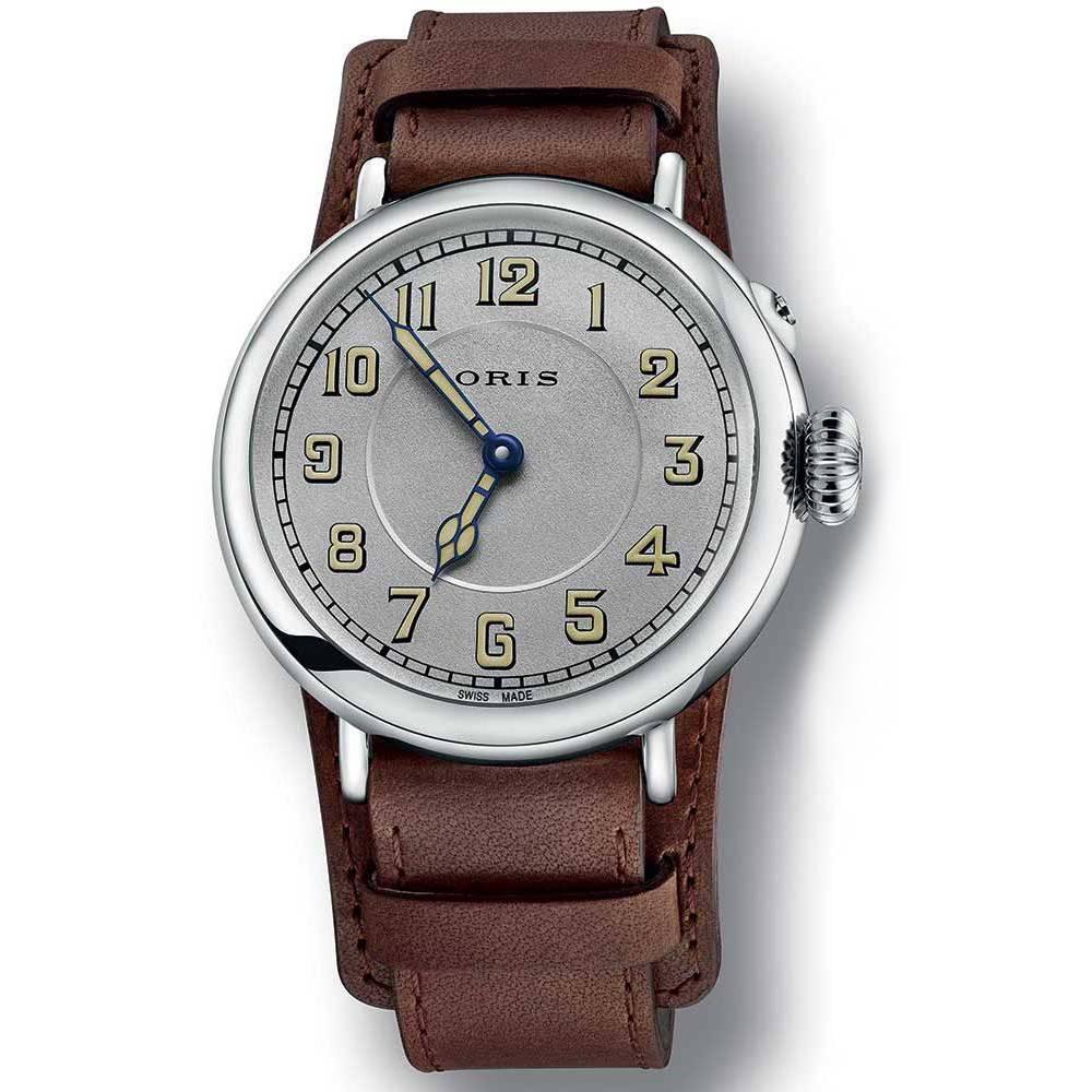Pris Big Crown 1917 Limited Edition
Case : Oris Big Crown, 40.00 mm, 1.575 inches, Stainless steel
Movement : Automatic winding
Dial : Silvered
Strap/Bracelet : Leather
Extras : Special box, certificate, additional leather strap, limited to 1917
