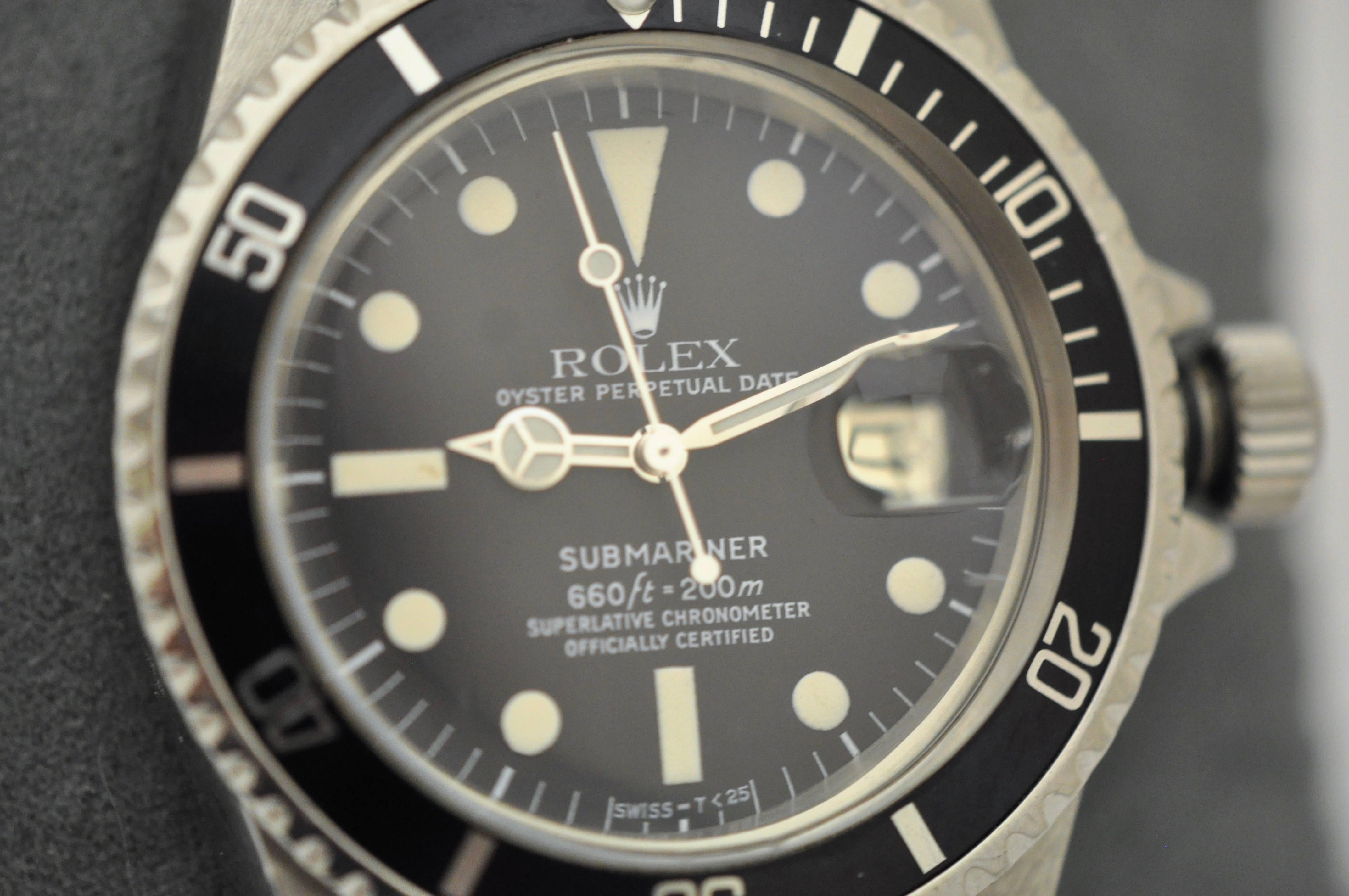Rolex Stainless Steel Submariner Oyster Perpetual Wristwatch, circa 1977 2