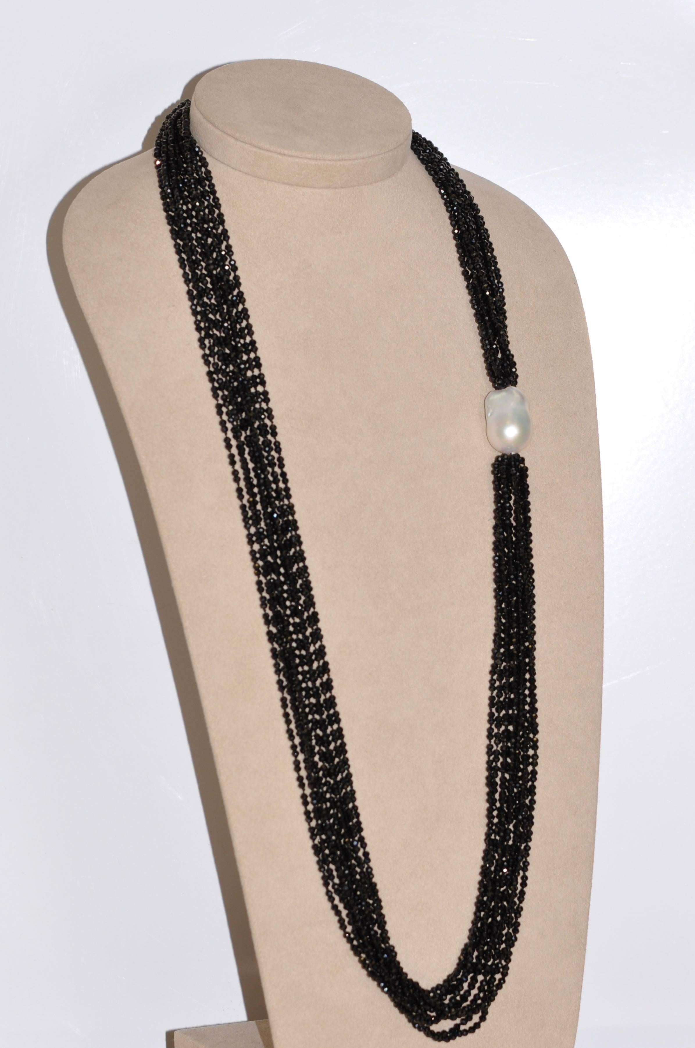 Spinels and Freshwater Pearl Multi-Strand Necklace In New Condition In Vannes, FR