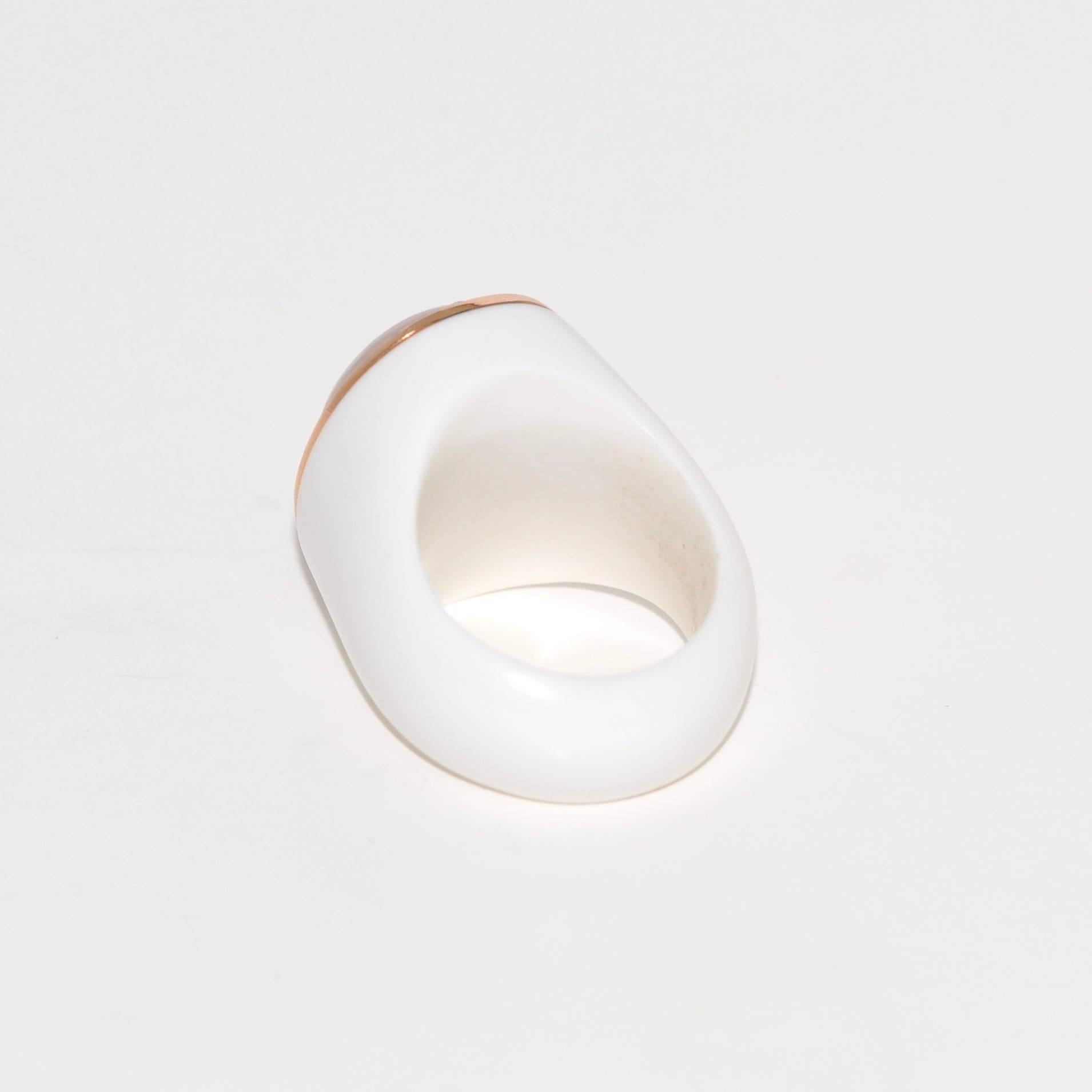 Women's Bakelite, Quartz and White Diamonds Rose Gold Cocktail Ring