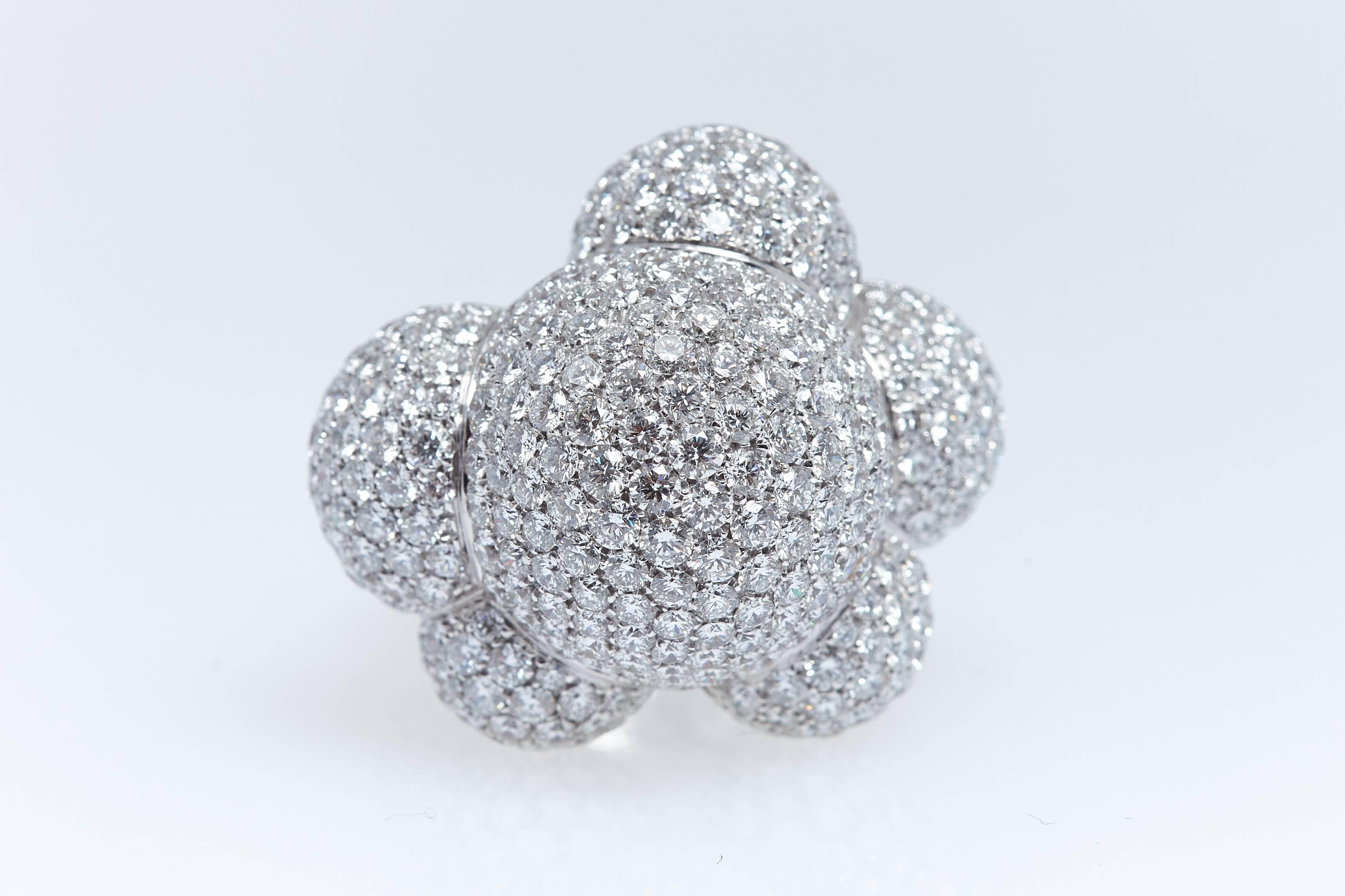 Contemporary Palmiero Bubbles Diamond White Gold Ring For Sale