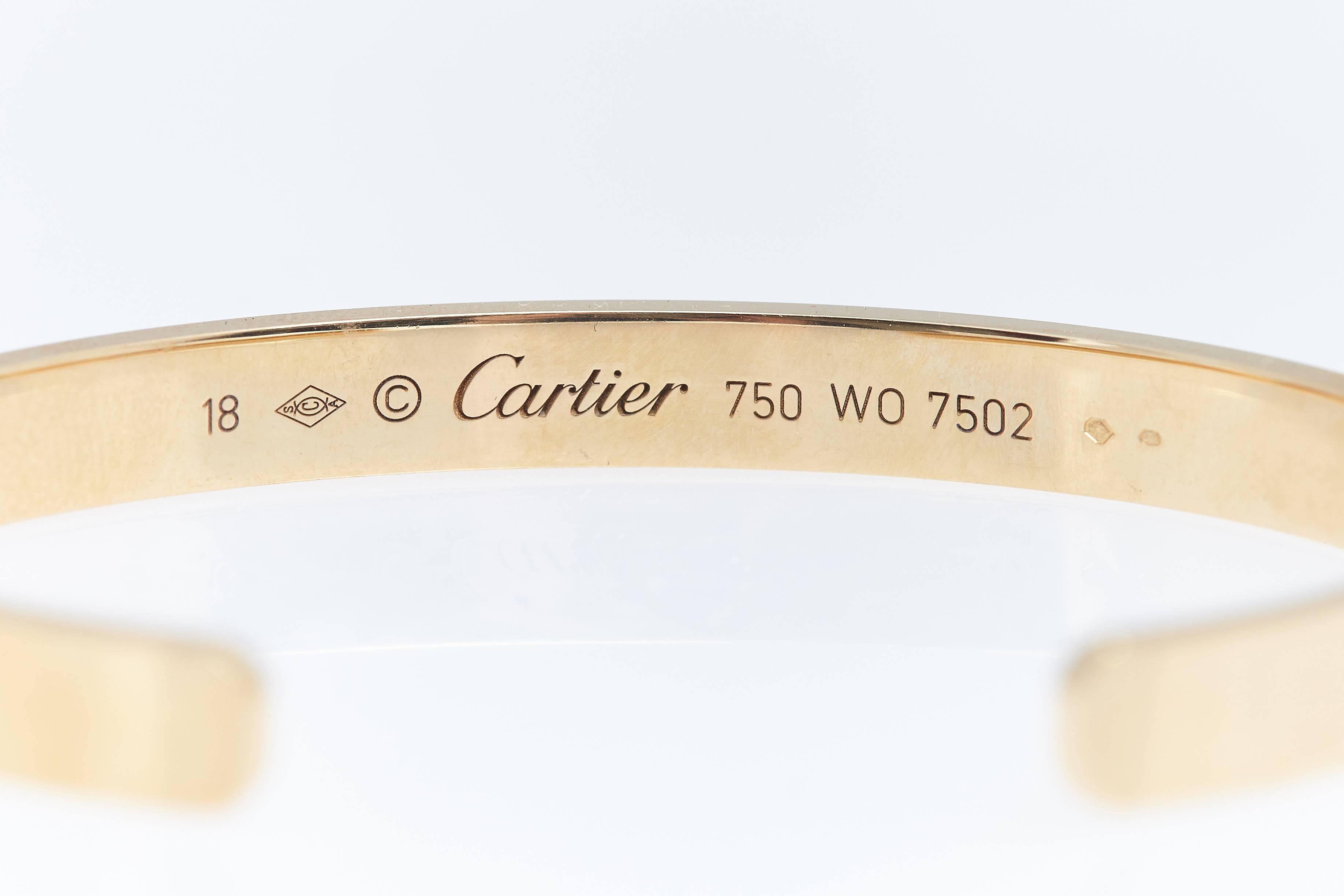 Modern Cartier Gold Love Bangle Bracelet