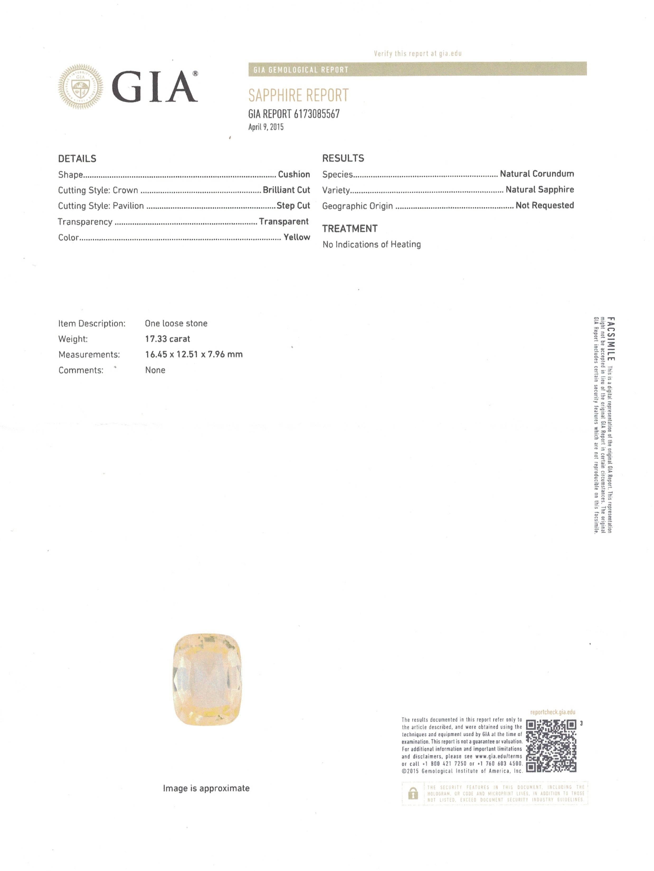 Oscar Heyman Natural Yellow Cushion Shaped Sapphire Ruby Diamond Platinum Ring For Sale 4