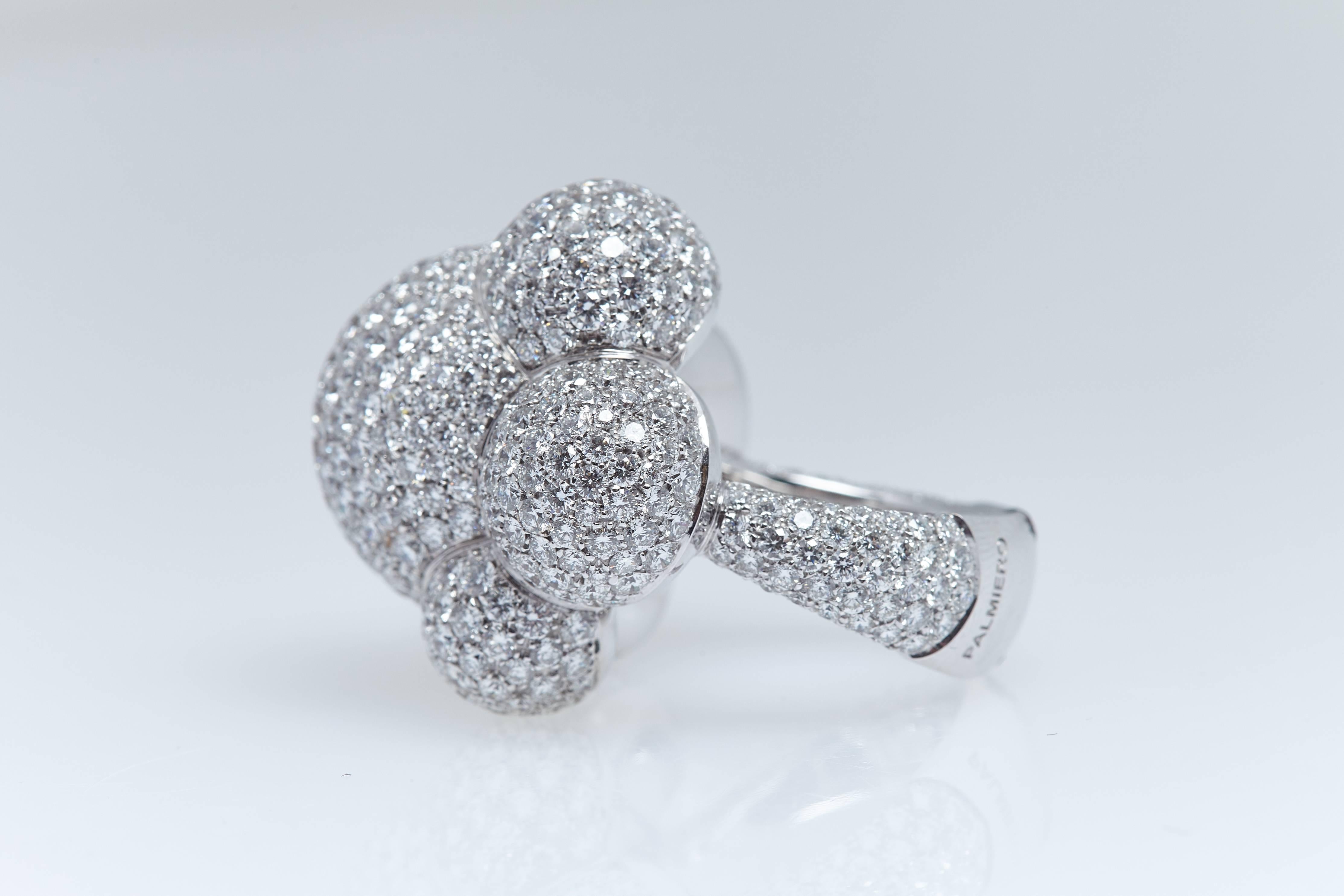 Palmiero Bubbles Diamond White Gold Ring In Excellent Condition For Sale In New York, NY