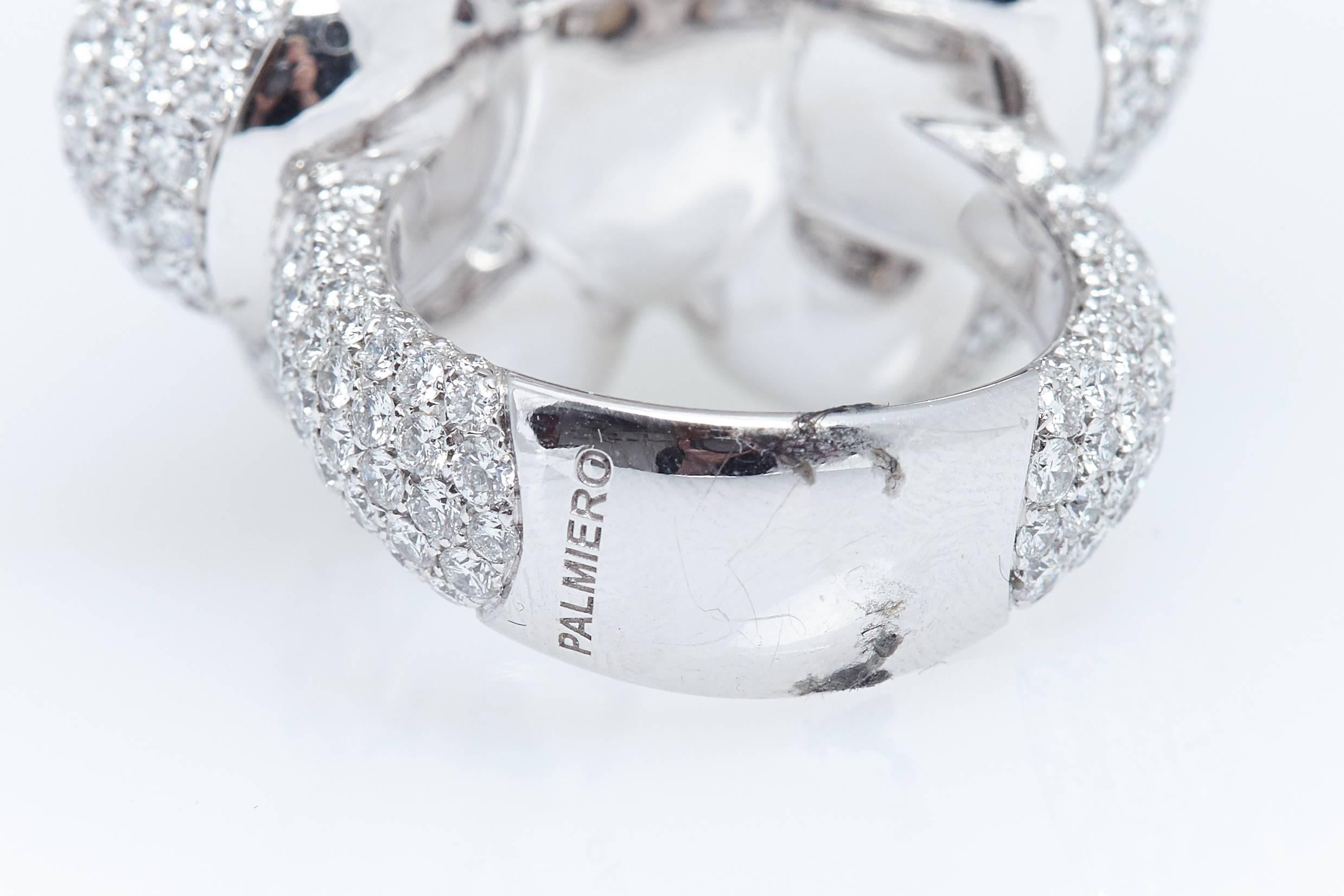 Women's Palmiero Bubbles Diamond White Gold Ring For Sale
