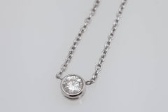 GIA D Color Internally Flawless 1.14 Carat Round Diamond 3 EX Gold Pendant