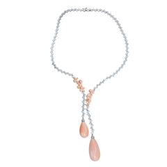 Laura Munder Coral Diamond White Gold Necklace 6
