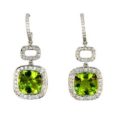 Laura Munder Peridot Diamond White Gold Earrings