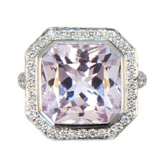 Laura Munder Kunzite Diamond White Gold Ring 3