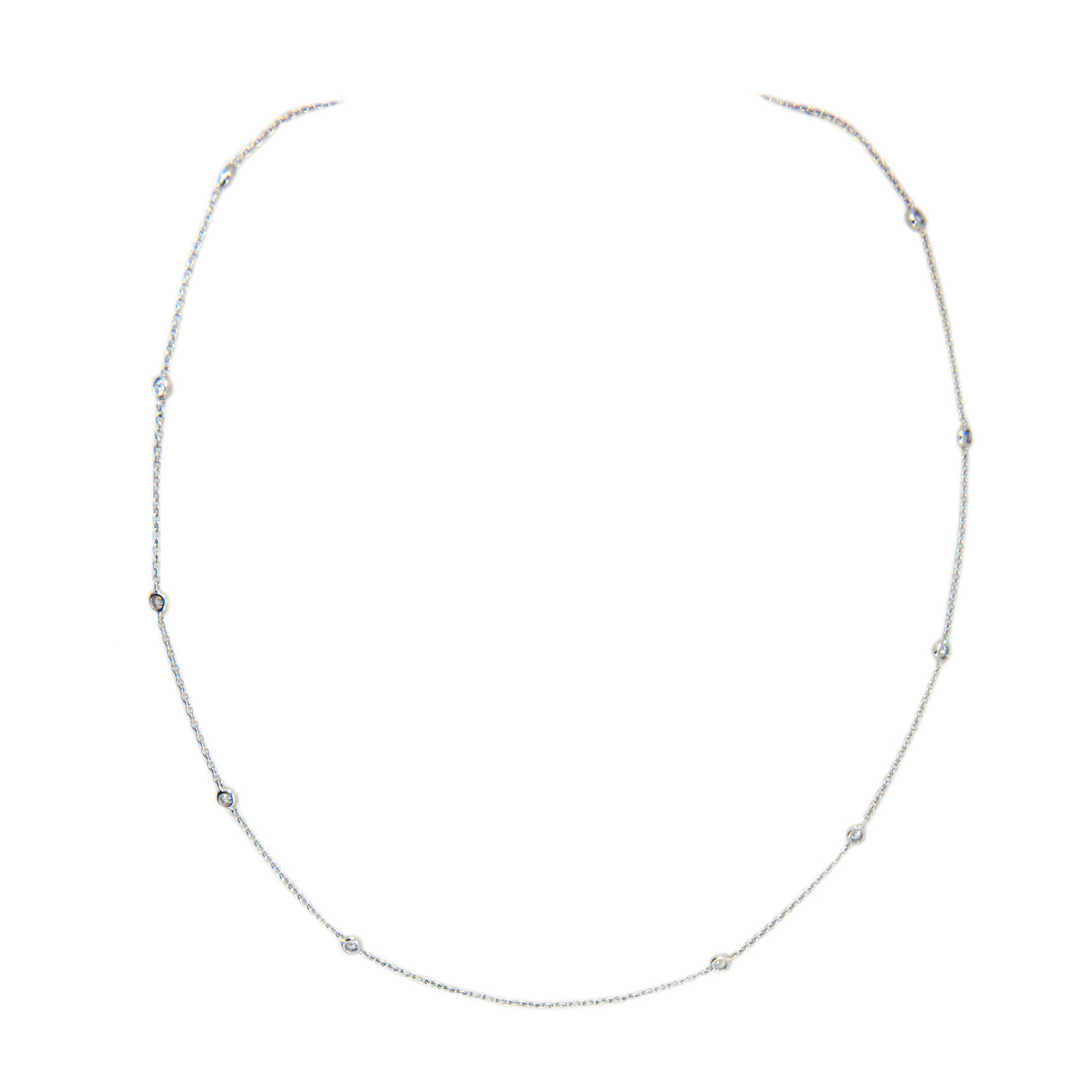 Laura Munder Diamond White Gold Chain Necklace For Sale