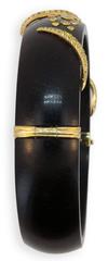 Laura Munder Grenadill Wood and Yellow Diamond Gold Bangle Bracelet