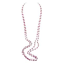 Laura Munder Pink Tourmaline Chain Link White Gold Necklace