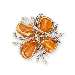 Laura Munder Mandarin Garnet and Diamond Brooch