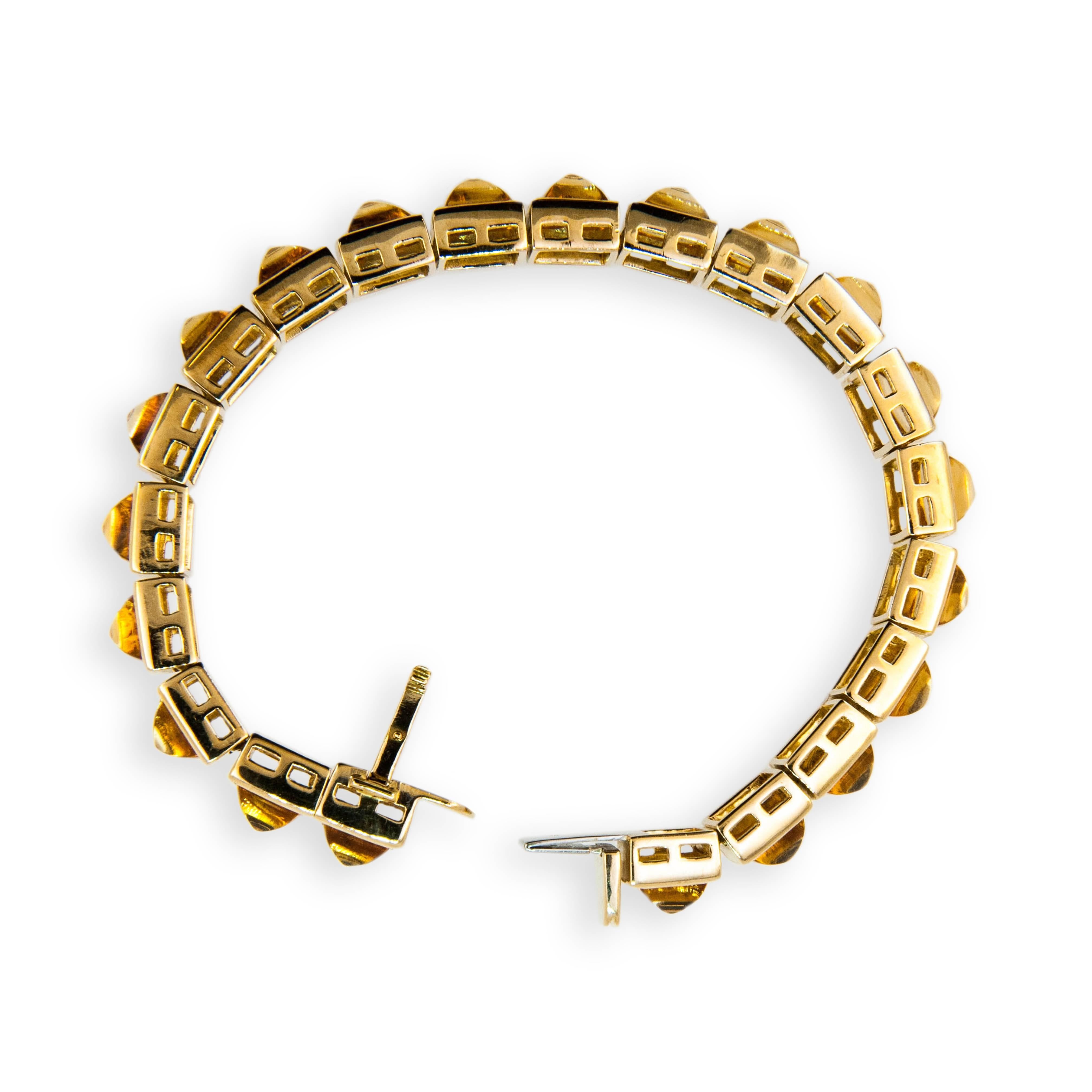 Laura Munder Citrine Sugarloaf Yellow Gold Bracelet In New Condition In West Palm Beach, FL