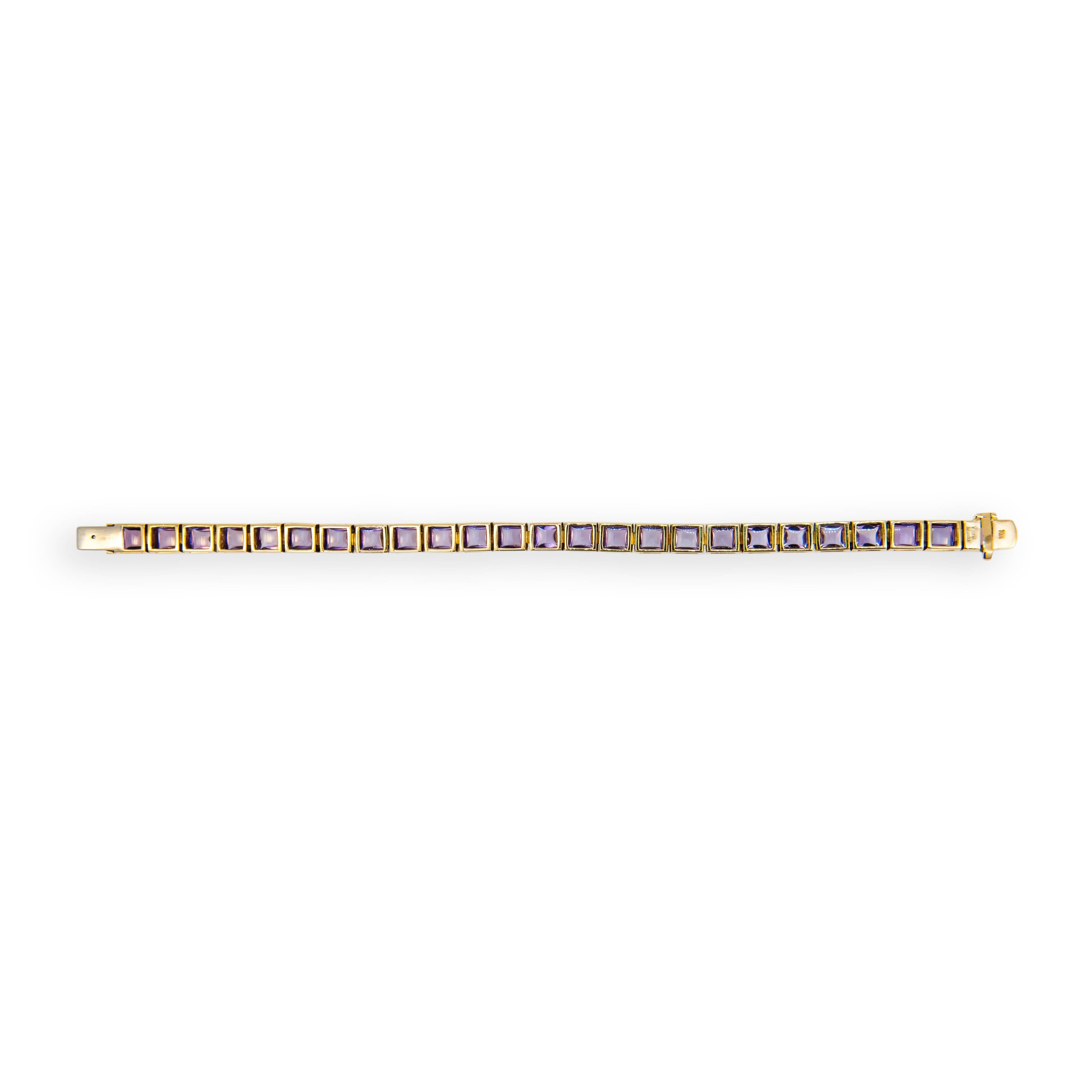 Women's Laura Munder Amethyst Sugarloaf Yellow Gold Bracelet