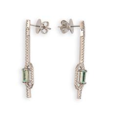 Laura Munder Mint Green Tourmaline Diamond White Gold Earrings