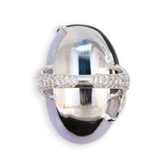 Laura Munder Lavender Jade Black Jade Diamond White Gold Ring