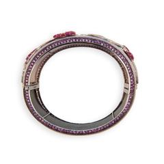 Laura Munder Lavender Jade Wood Pink Sapphire Ruby White Rose Gold Bracelet