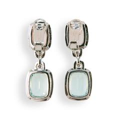 Laura Munder Mint Green Tourmaline Morganite Beryl Diamond White Gold Earrings