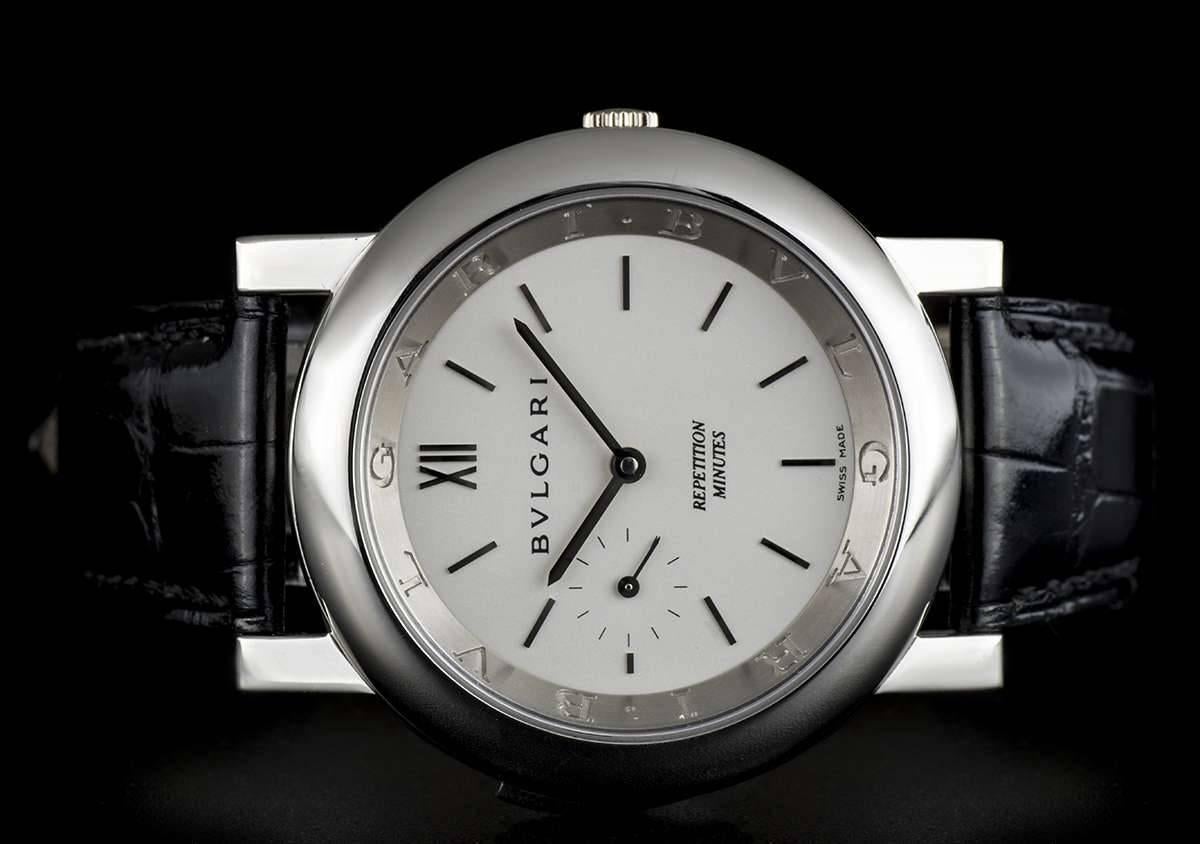 Bulgari Platinum Repetition Minutes Wristwatch In Excellent Condition In London, GB