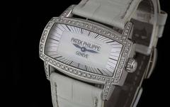 Patek Philippe Ladies White Gold Diamond Bezel Gondolo Gemma Quartz Wristwatch