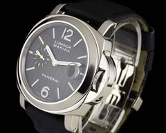 Panerai White Gold Carbon Fibre Dial Luminor Marina automatic Wristwatch 2008