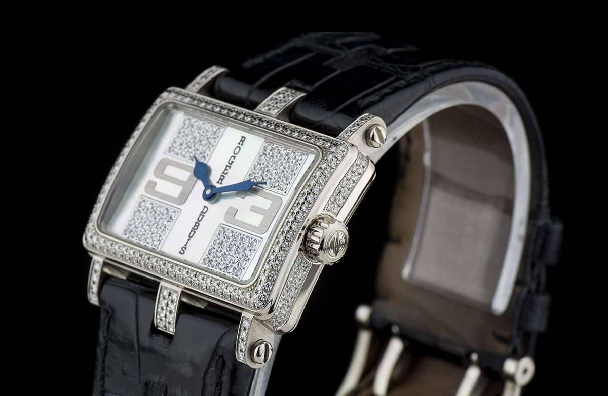Roger Dubuis Ladies White Gold Diamond Set Too Much Quartz Wristwatch In Excellent Condition In London, GB