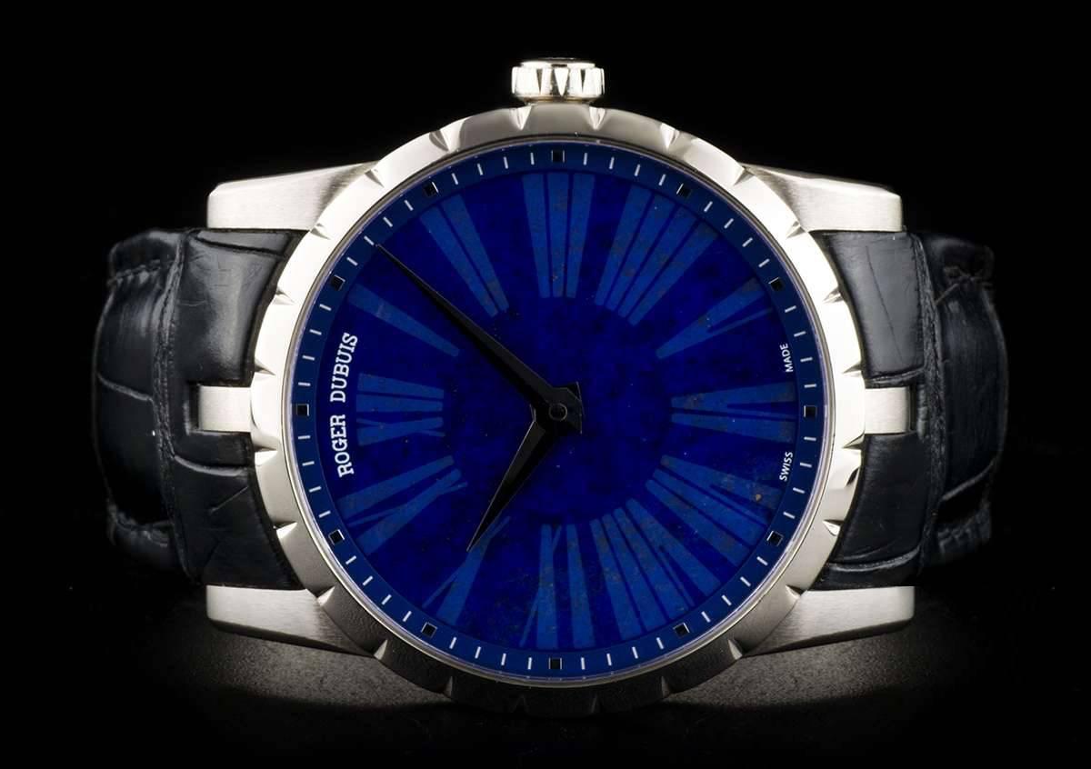 Men's Roger Dubuis White Gold Lapis Lazuli Dial Excalibur Limited Edition Watch