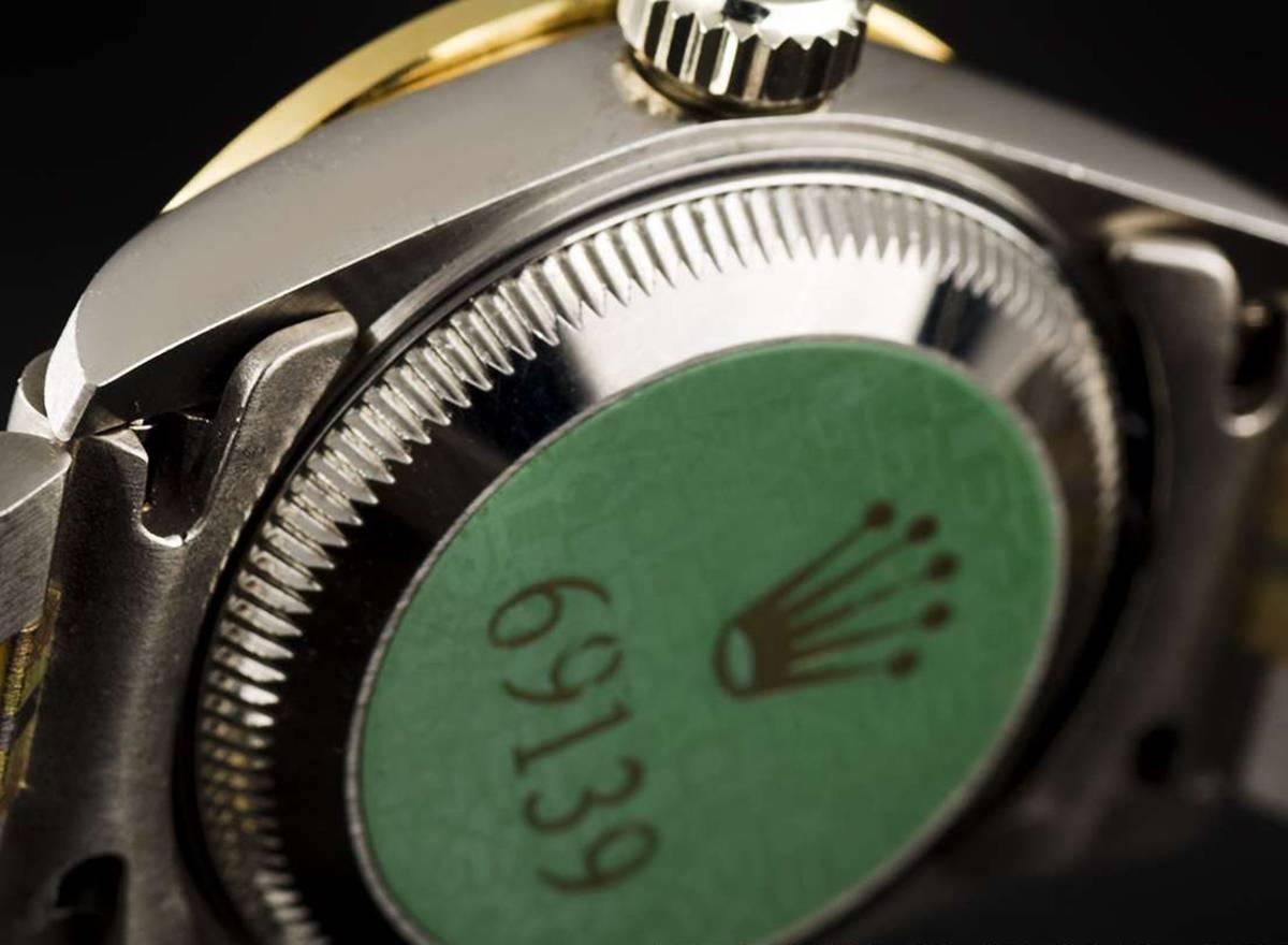 Rolex Ladies Tridor Diamond Set Black Mother-of-Pearl Dial Wristwatch Ref 69139 1