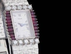 Piaget White Gold Ruby Diamond Bezel Manual Dress Wristwatch