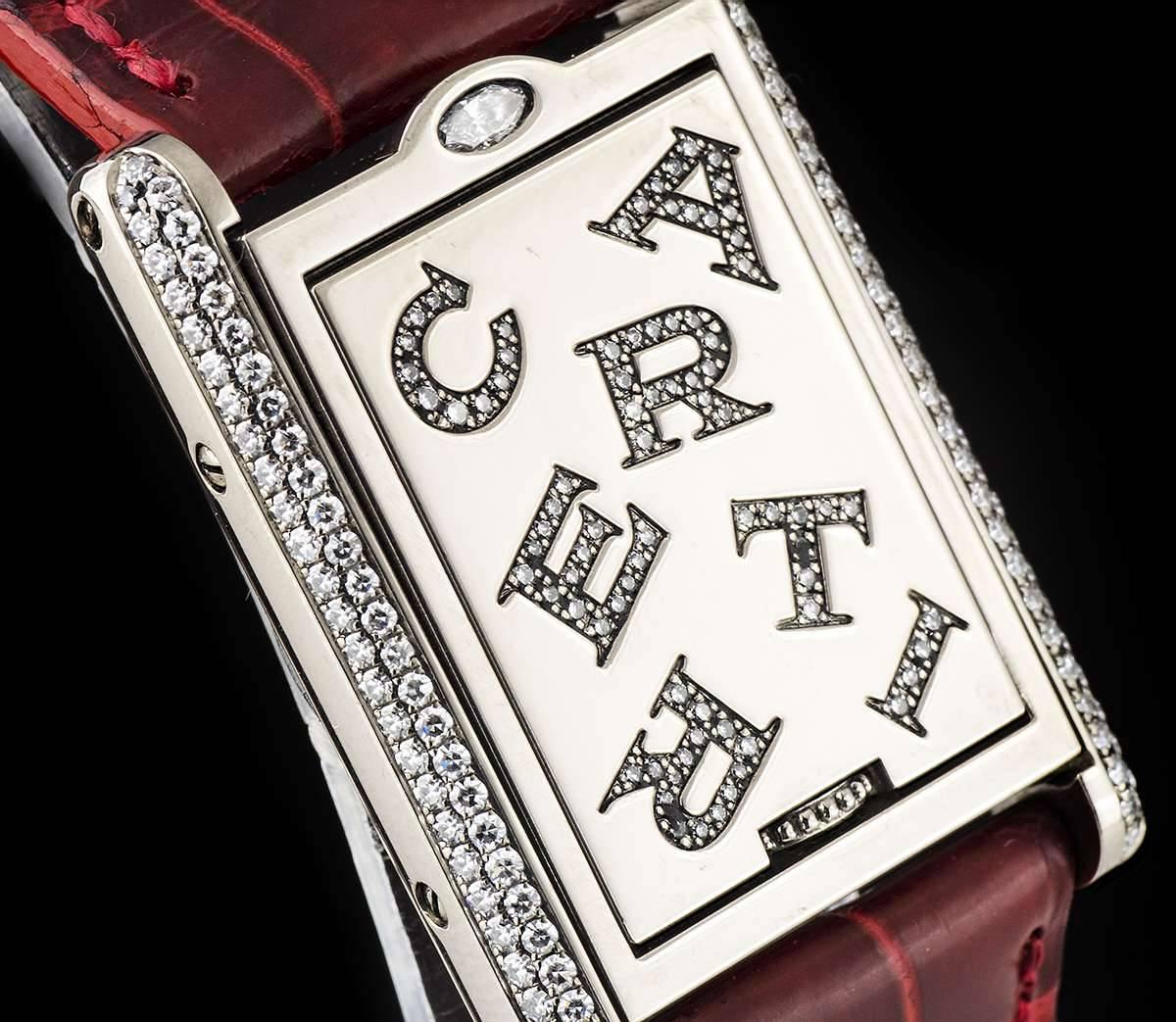 Cartier White Gold Diamond Set Tank Basculante Quartz Wristwatch Ref WA202751 1