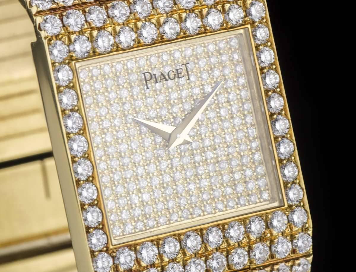 A Fully Loaded Yellow Gold Polo Gents Wristwatch, pave dial set with approximately 182 round brilliant cut diamonds, a yellow gold bezel set with 36 round brilliant cut diamonds, a yellow gold bracelet set with approximately 670 round brilliant cut