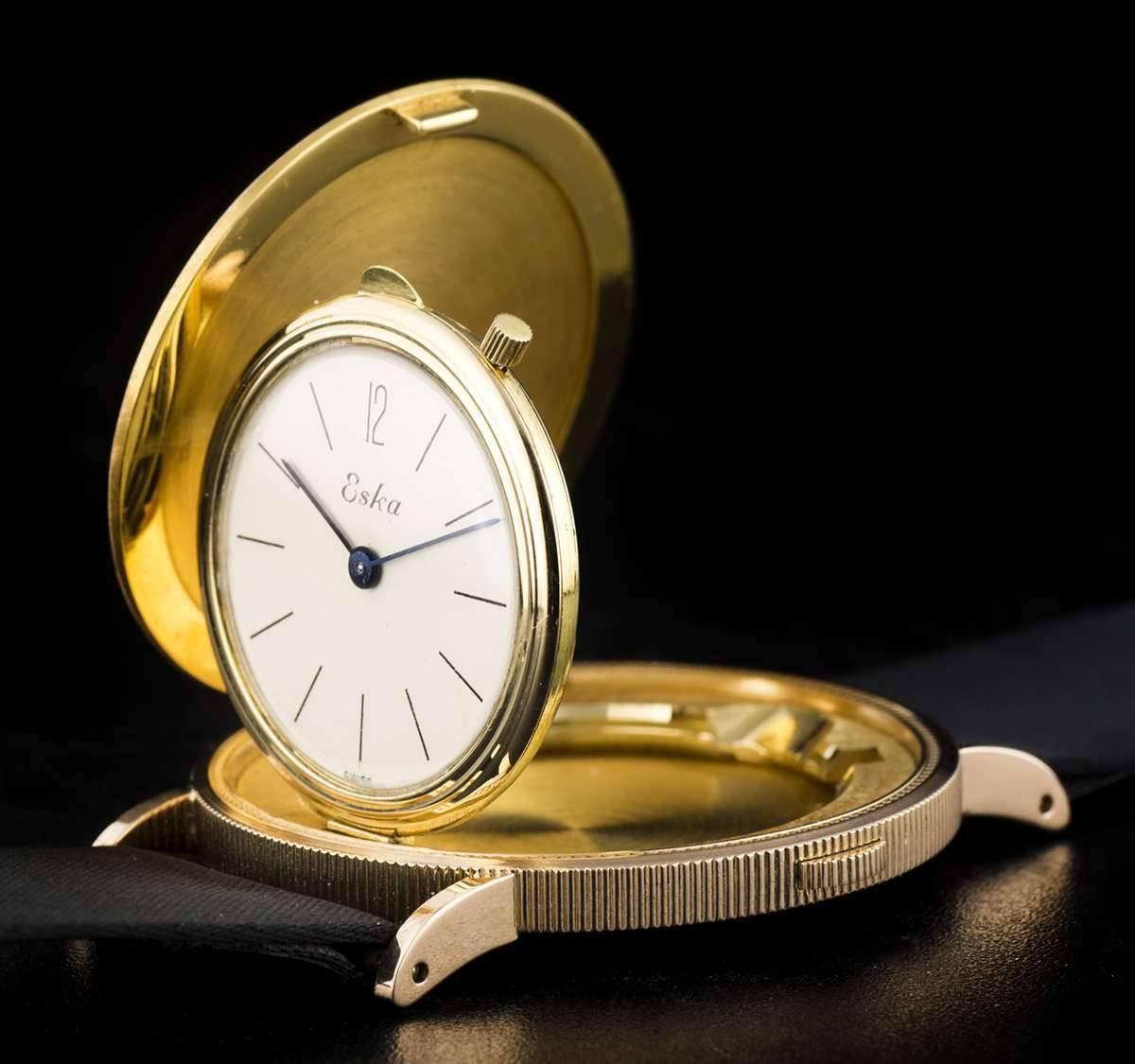 Men's Eska yellow gold Vintage 20 Dollar Coin manual Wristwatch