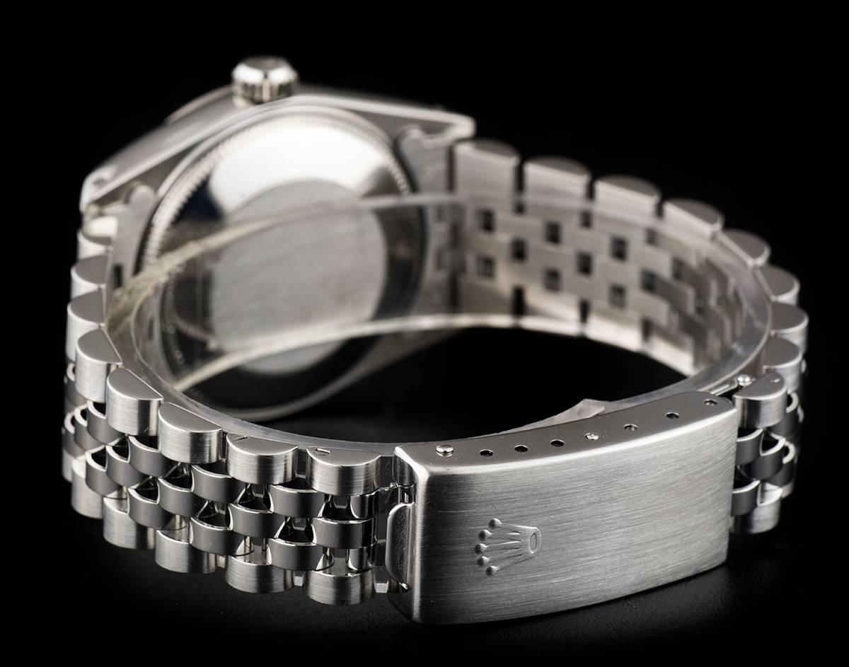 Rolex stainless Steel Datejust Black Diamond Dial automatic wristwatch  2