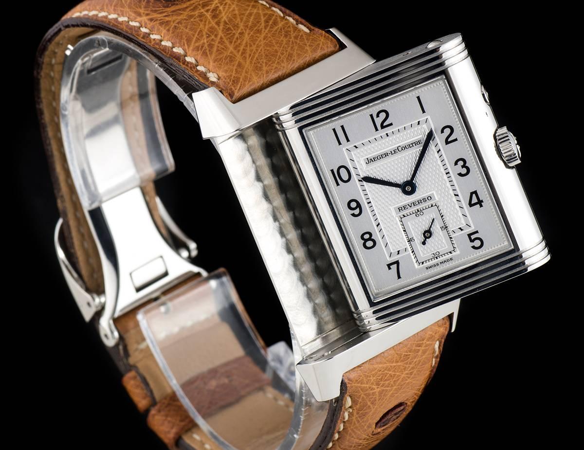 Jaeger LeCoultre Stainless Steel Reverso Day and Night Dial manual wristwatch 1