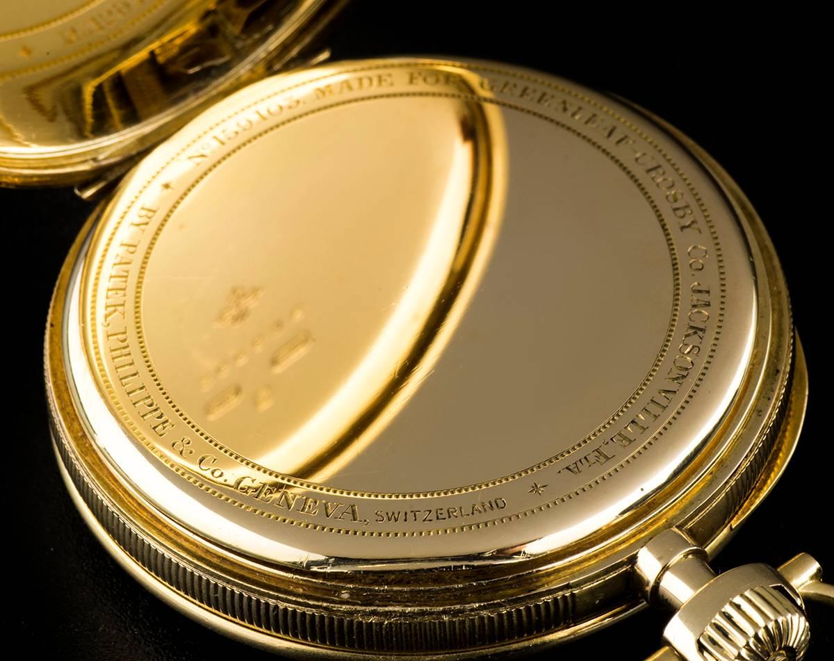 Patek Philippe Yellow Gold Open Face White Roman Dial Pocket Watch 1