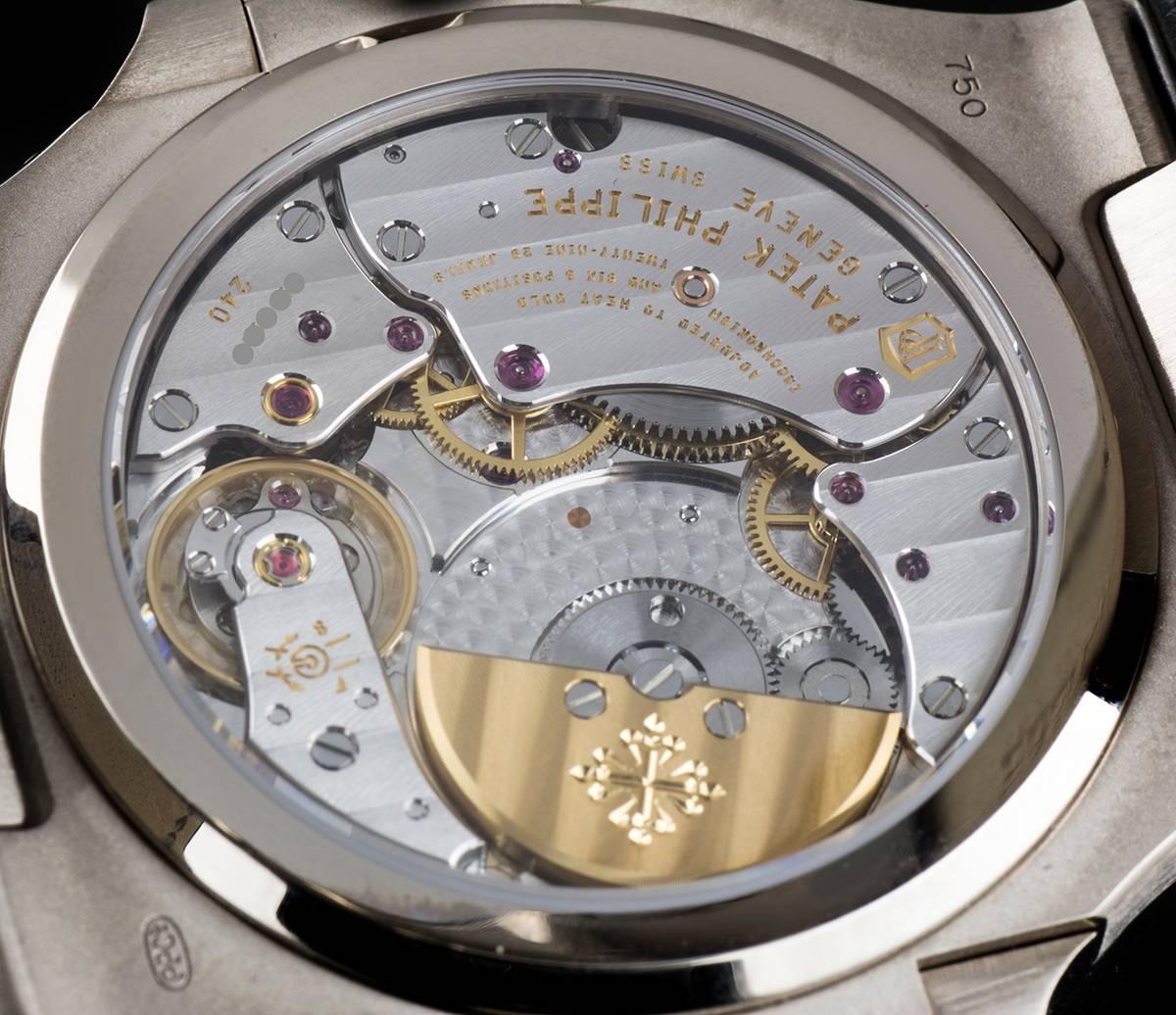 Patek Philippe White Gold Power Reserve Moonphase Nautilus automatic wristwatch  3