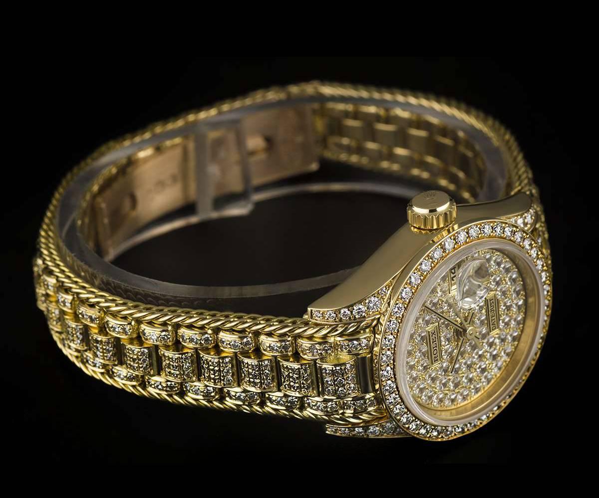 Women's Rolex Ladies yellow gold Pavé Diamond Datejust Unworn automatic wristwatch