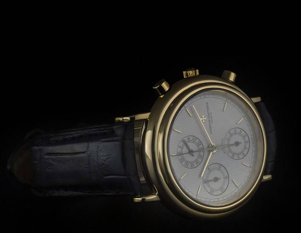 Men's Vacheron & Constantin Gold Silver Pyramid Dial Gents 47001 Automatic Wristwatch