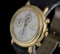 Vacheron & Constantin Gold Silver Pyramid Dial Gents 47001 Automatic Wristwatch