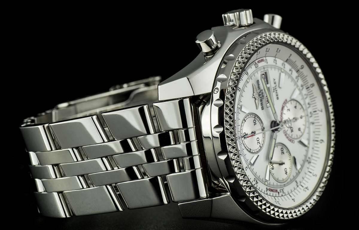 Men's Breitling Steel White Dial Special Edition Bentley GT A13362 Automatic Watch